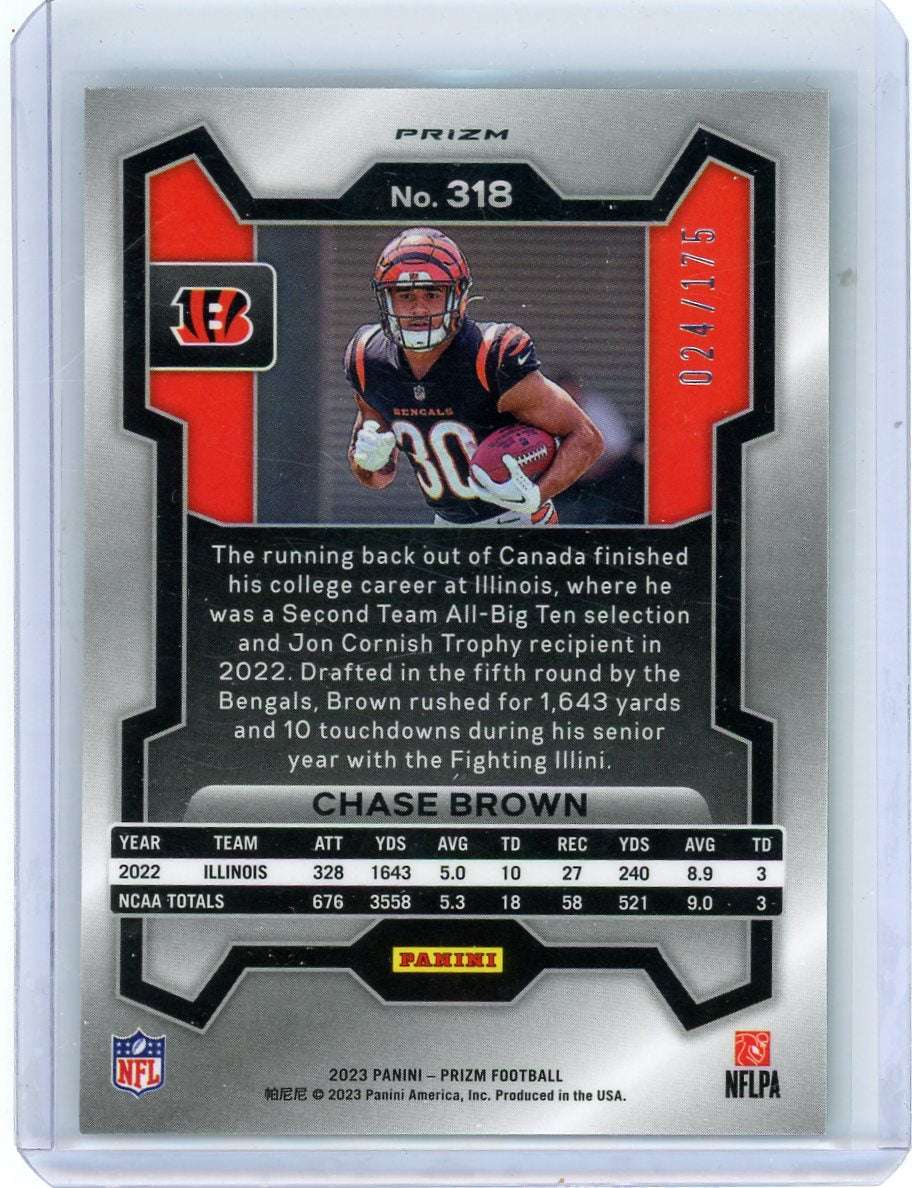 Chase Brown 2023 Panini Prizm Hyper Prizm RC #'d 024/175