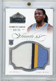 Kenneth Faried 2012-13 Panini Flawless game-worn jersey relic RC #'d 06/25