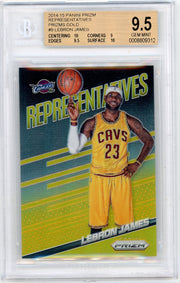 LeBron James 2014-15 Panini Prizm Representatives Gold Prizm #'d 02/10 BGS 9.5