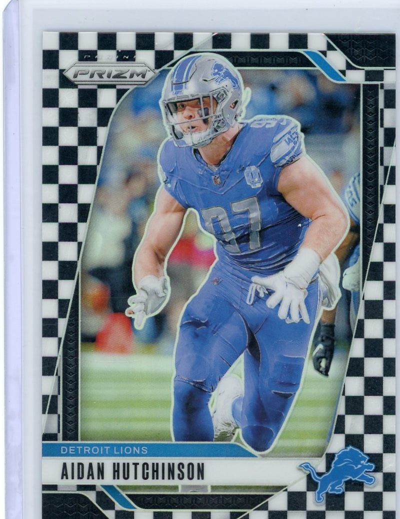 Aidan Hutchinson 2024 Panini Prizm Black & White Checkerboard Prizm