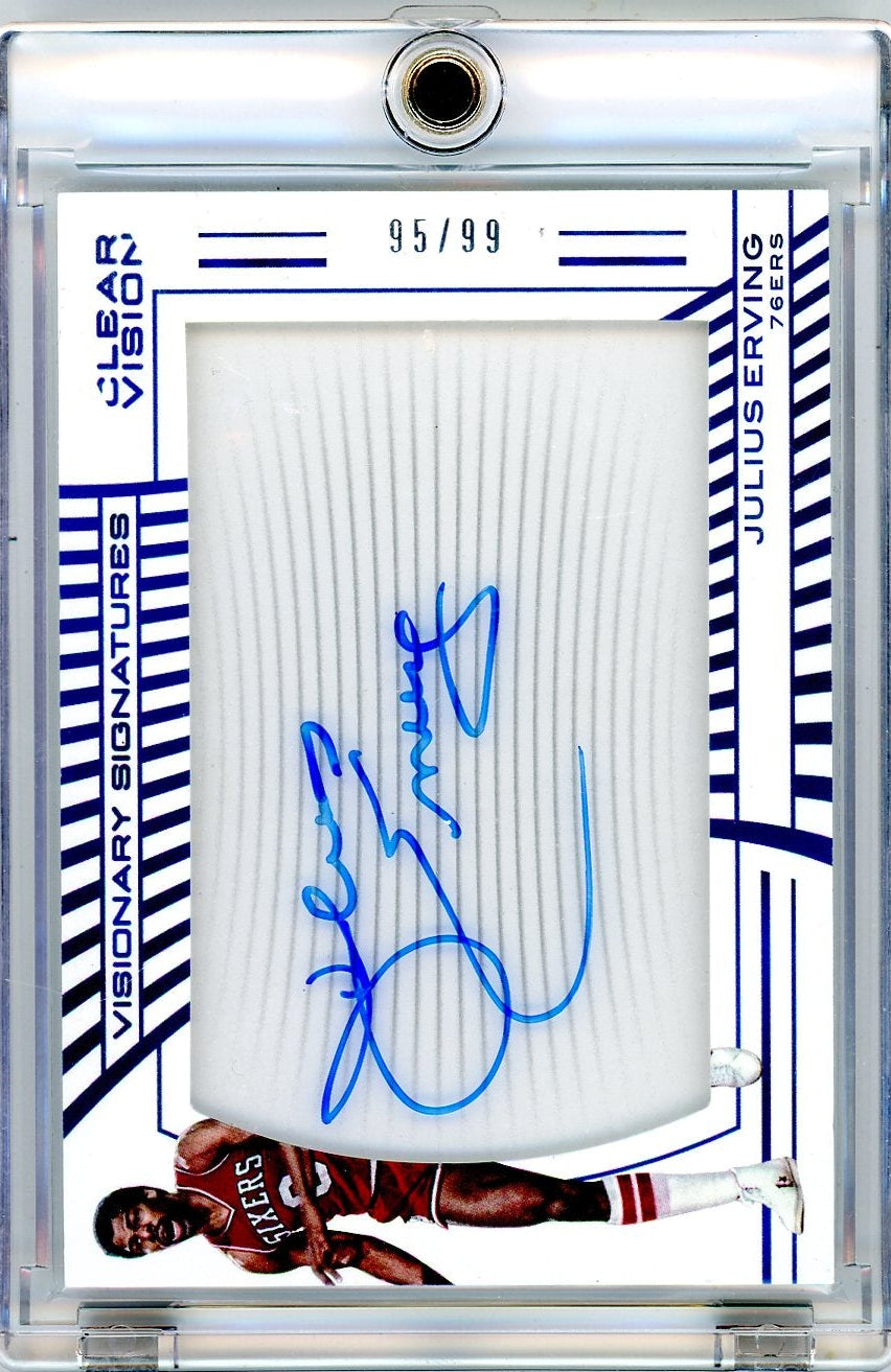 Julius Erving 2015-16 Panini Clear Vision Autograph #'d 95/99