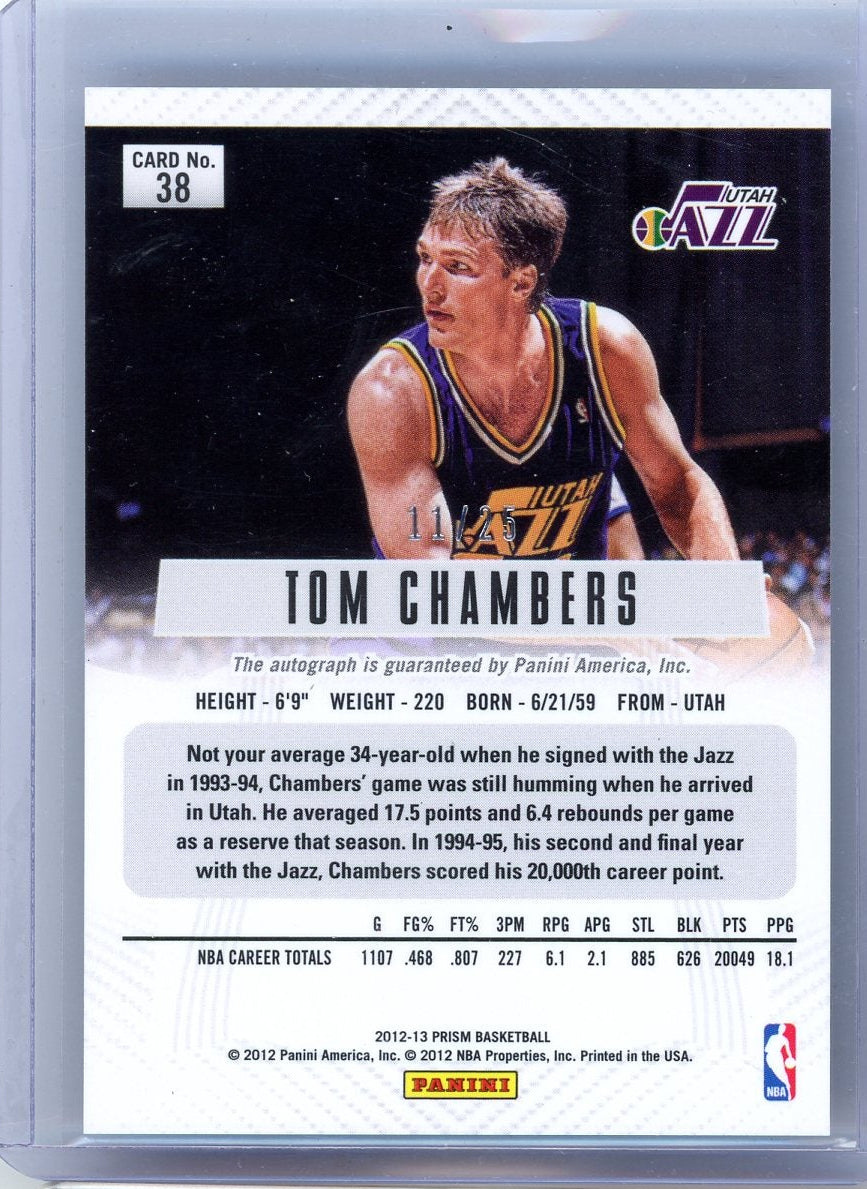 Tom Chambers 2012-13 Panini Prizm autograph silver prizm #'d 11/25