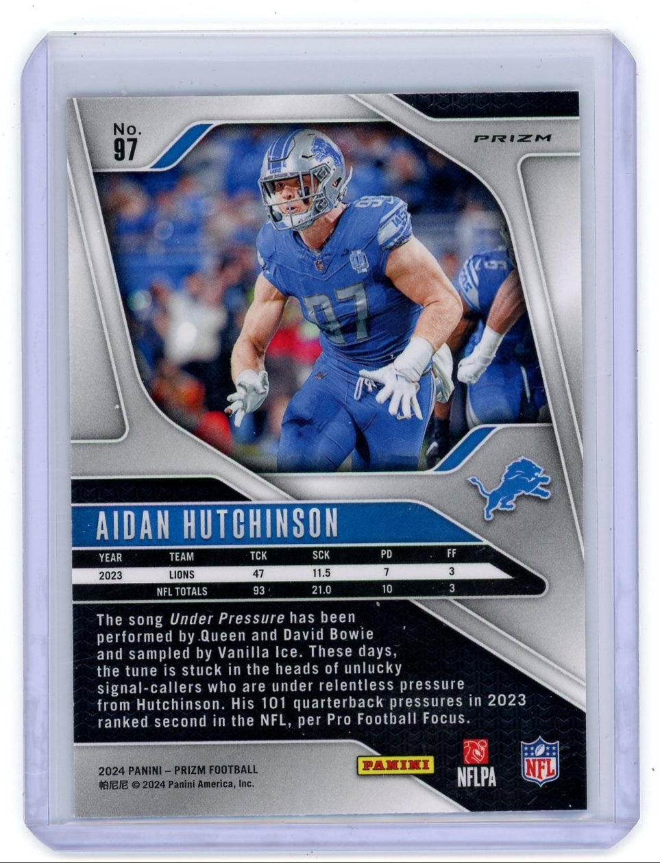 Aidan Hutchinson 2024 Panini Prizm Black & White Checkerboard Prizm