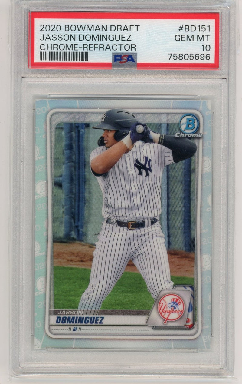 Jasson Dominguez 2020 Bowman Draft chrome refractor PSA 10