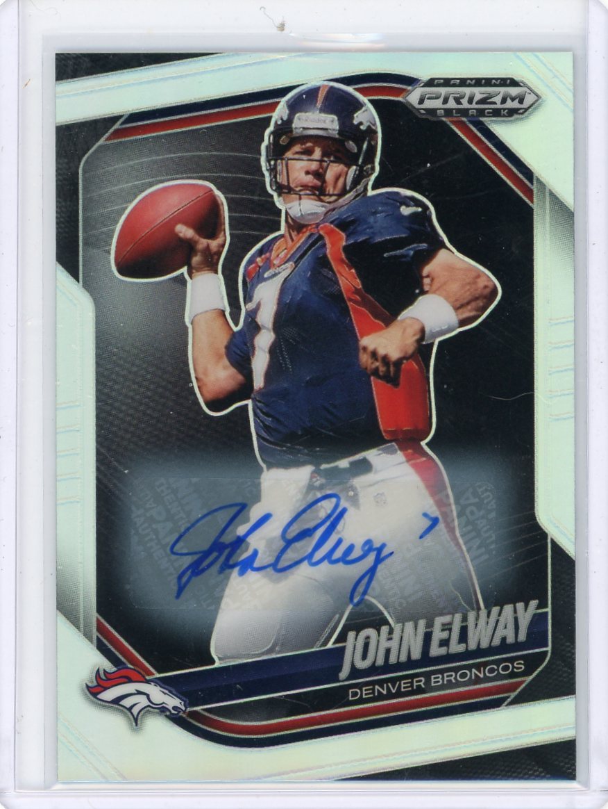 John Elway 2025 Panini Prizm Black Silver Prizm Auto