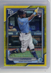 Junior Caminero 2024 Bowman Chrome mojo yellow ref. RC #'d 45/75