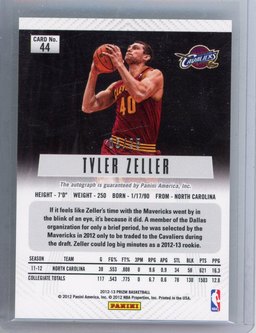 Tyler Zeller 2012-13 Panini Prizm autograph silver prizm #'d 05/25