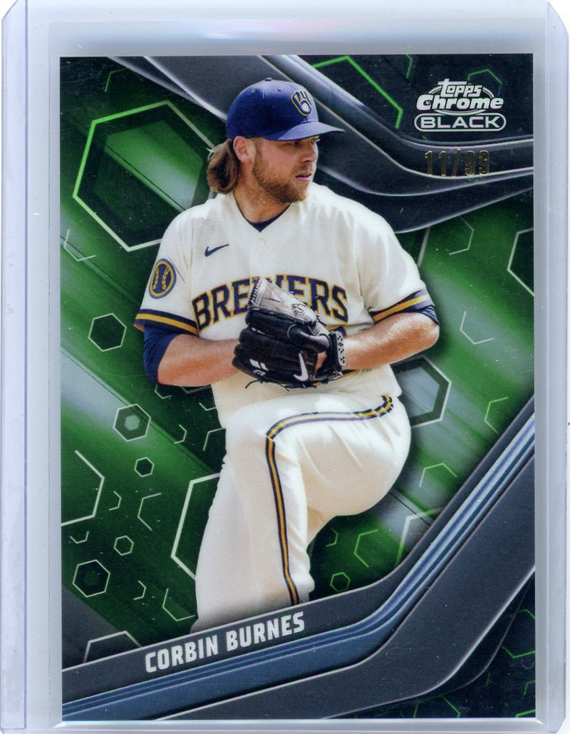 Corbin Burnes 2023 Topps Chrome Black green 