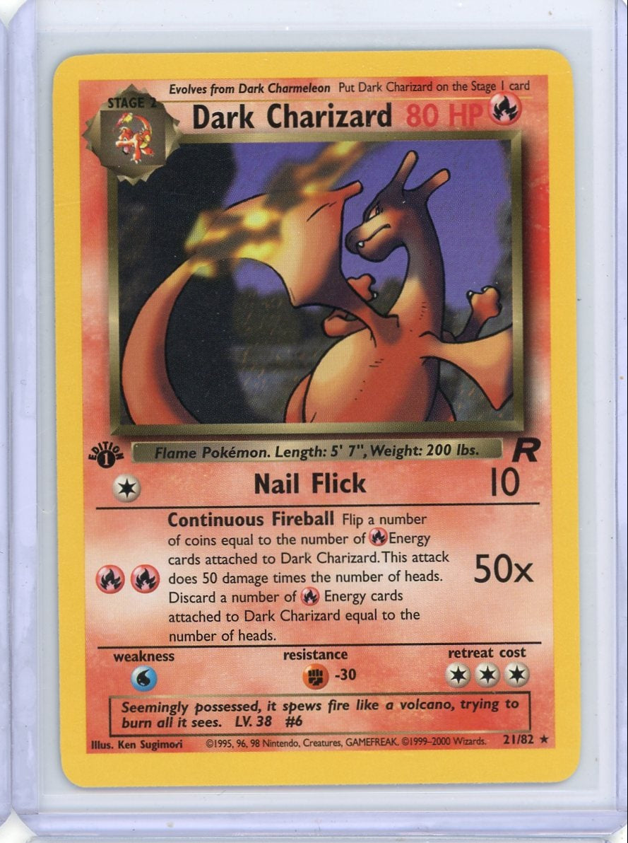 Dark Charizard 2000 Pokemon Team Rocket 1st Edition non-holo #21/82 LP/NM