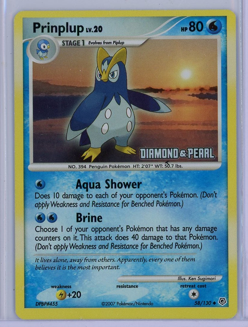 Prinplup Pokémon Diamond & Pearl Reverse Holo (Stamped) #58/130