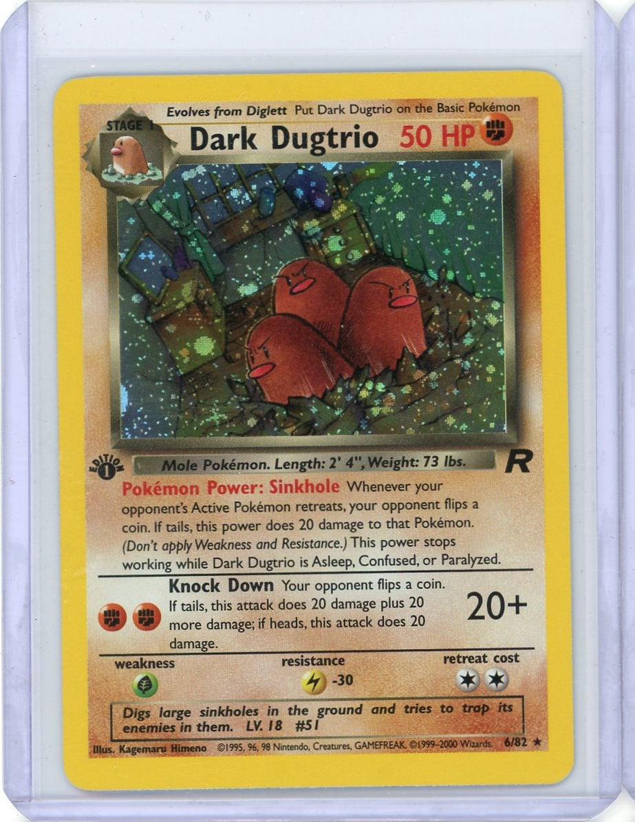 Dark Dugtrio 2000 Pokemon Team Rocket 1st Edition holo #6/82 NM