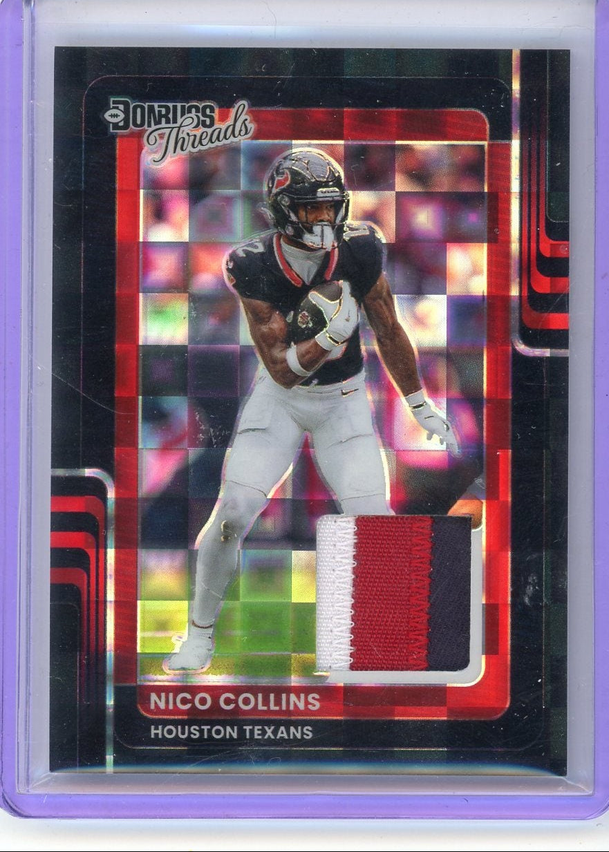 Nico Collins 2025 Panini Donruss Optic Threads Black Pandora #'d 20/25