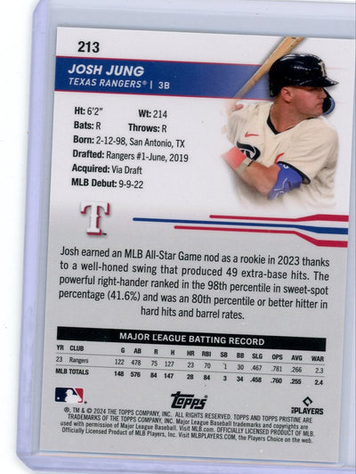 Josh Jung 2024 Topps Pristine Gold Refractor #'d 11/50