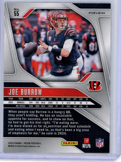 Joe Burrow 2024 Panini Prizm Black & White Checkerboard Prizm
