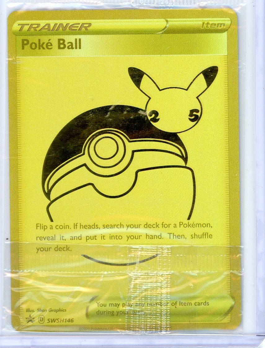 Poke Ball SWSH 146 Gold Black Star UPC Promo (Sealed)