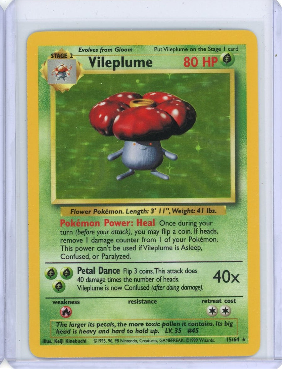 Vileplume 1999 Pokemon (no logo) holo #15/64 LP/NM