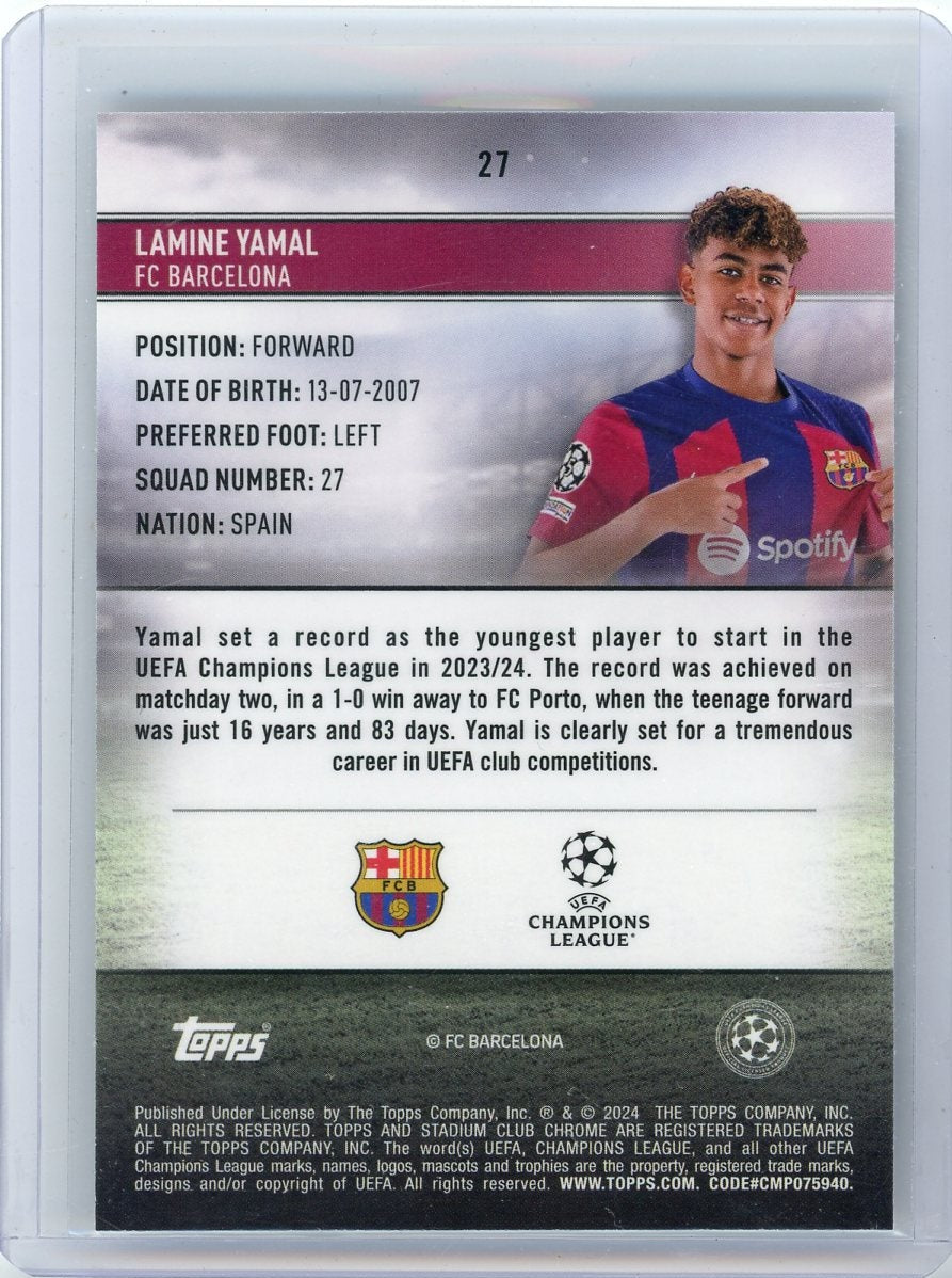 Lamine Yamal 2023-24 Topps Stadium Club Chrome RC #27