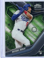 Michael Busch 2023 Topps Chrome Black green wave rookie card #'d 68/99