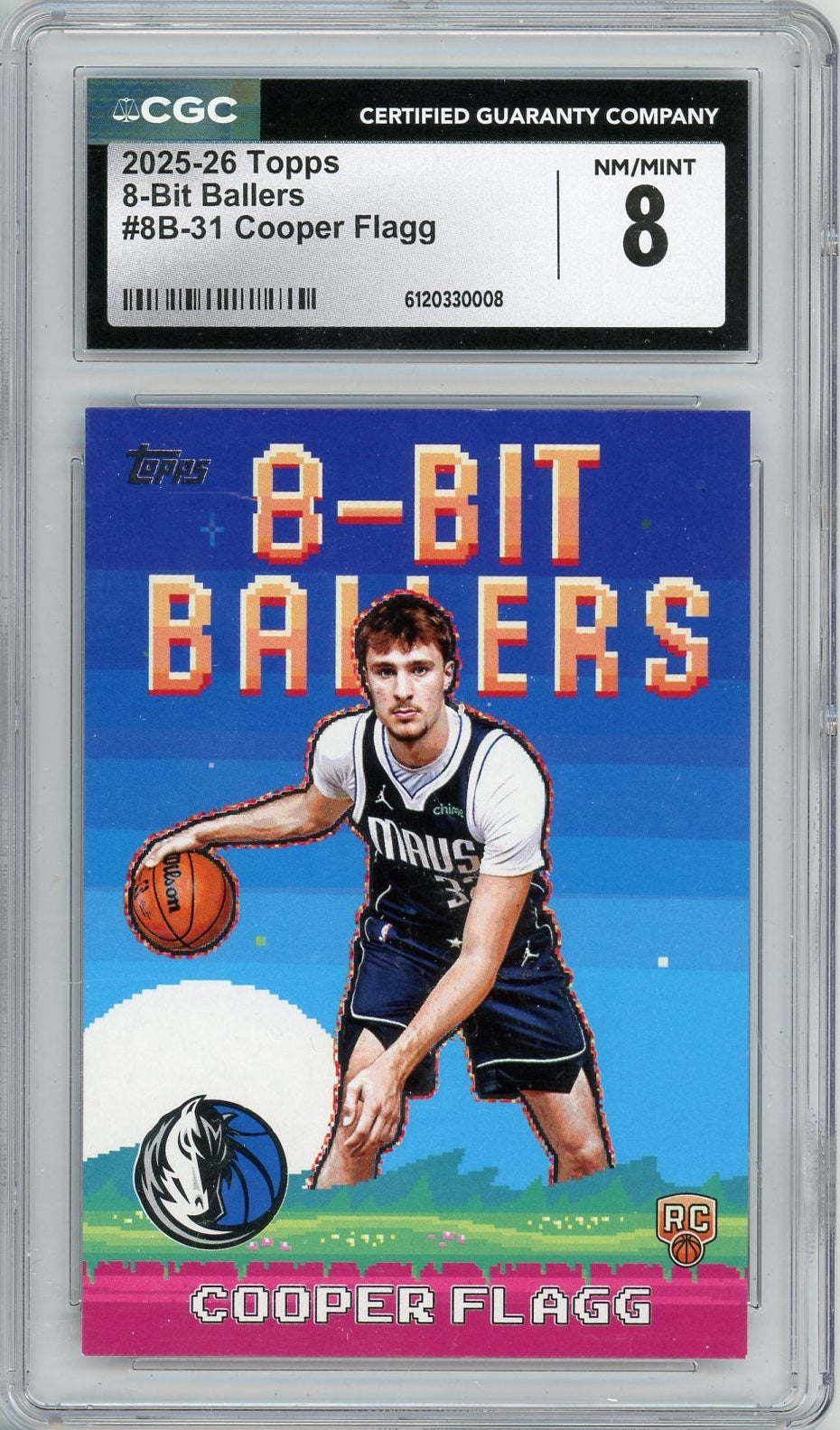 Cooper Flagg 2025-26 Topps 8-Bit Ballers RC CGC 8