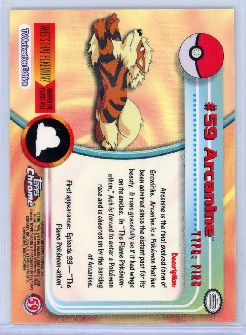 Arcanine Pokémon Topps Chrome #59