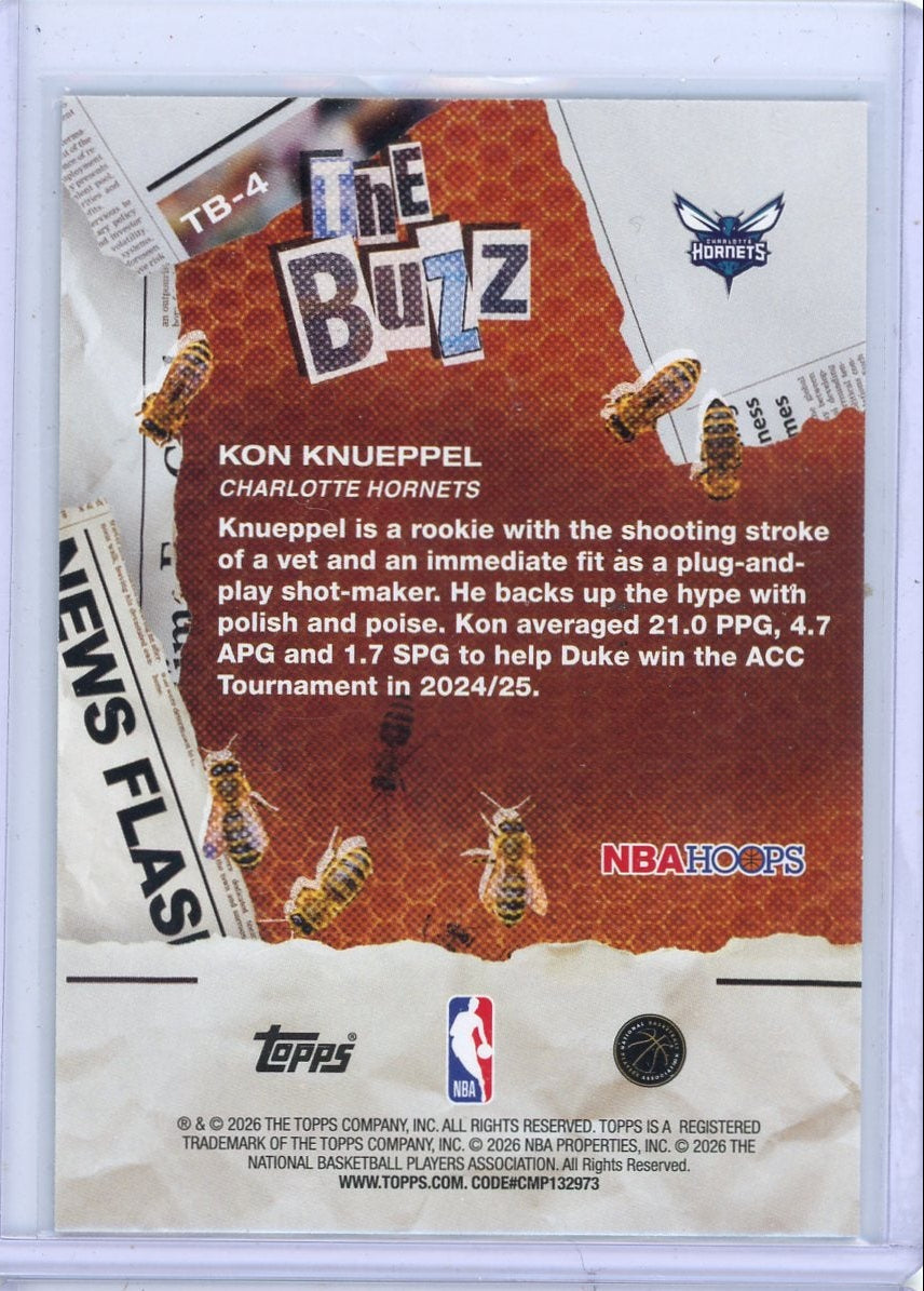 Kon Knueppel 2025-26 Topps NBA Hoops The Buzz RC