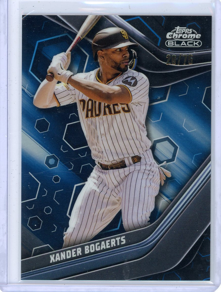 Xander Bogaerts 2023 Topps Chrome Black blue wave #'d 26/75