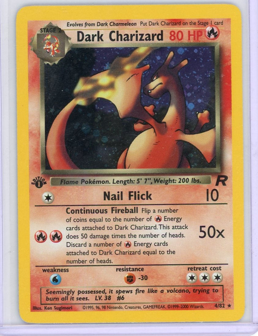 Dark Charizard Pokémon Team Rocket 1st Edition Holo #4/82