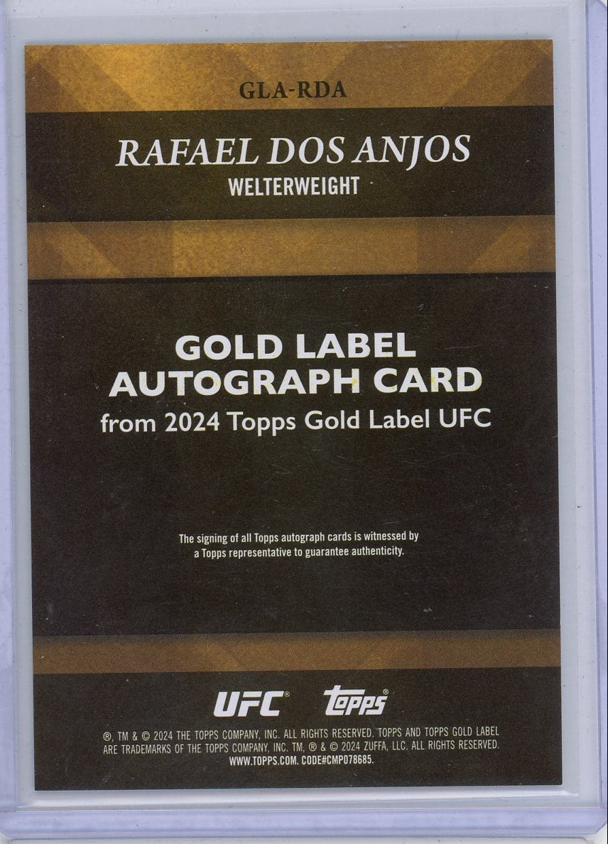 Rafael Dos Anjos 2024 Topps Gold Label autograph #'d 098/249