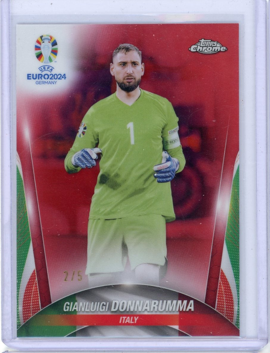 Gianluigi Donnarumma 2024 Topps Chrome Euro red ref. #'d 2/5