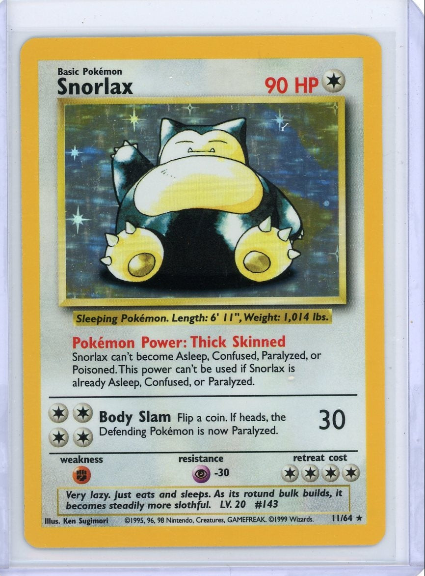 Snorlax 1999 Pokémon Jungle (No Symbol) Holo #11/64 LP/NM