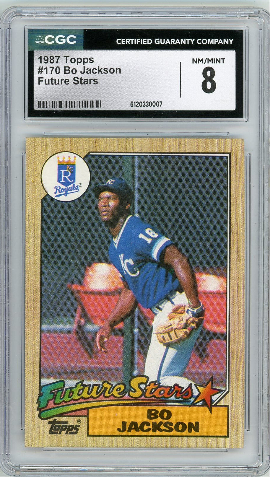 Bo Jackson 1987 Topps Tiffany Future Stars CGC 8