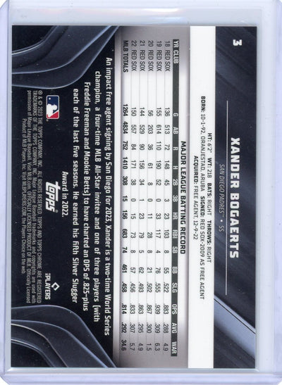 Xander Bogaerts 2023 Topps Chrome Black blue wave #'d 26/75