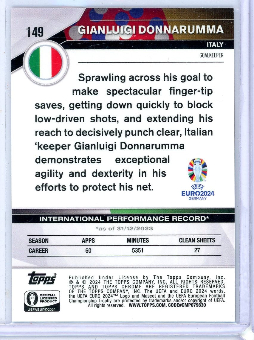 Gianluigi Donnarumma 2024 Topps Chrome Euro red ref. #'d 2/5