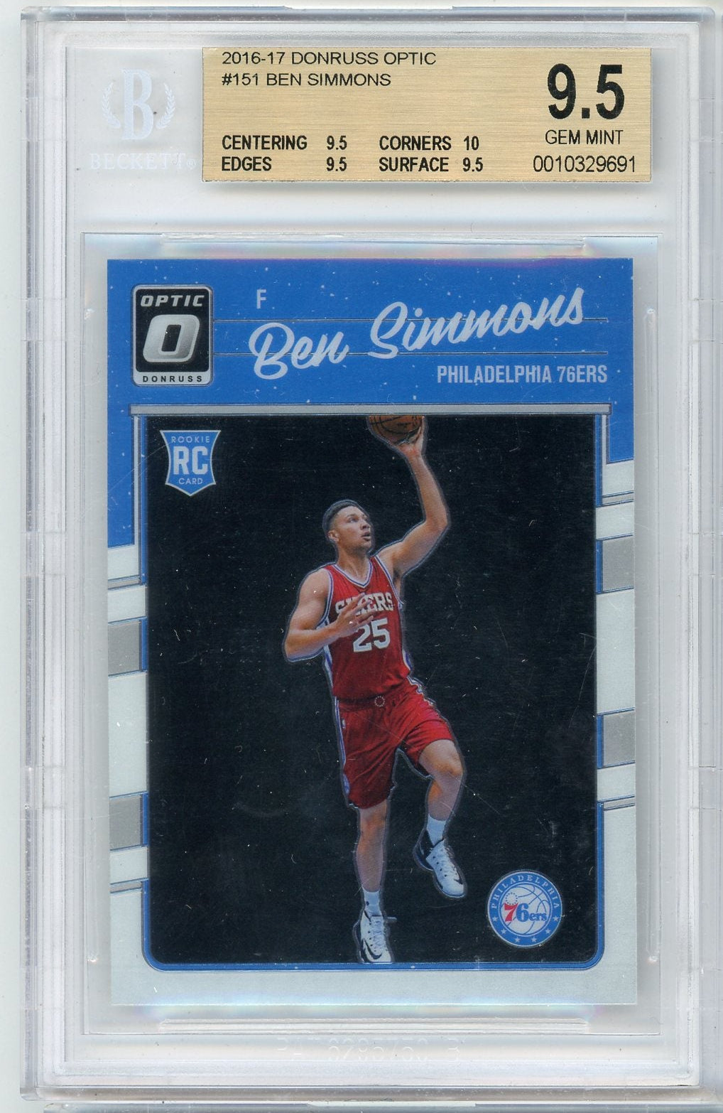Ben Simmons 2016-17 Panini Donruss Optic RC BGS 9.5
