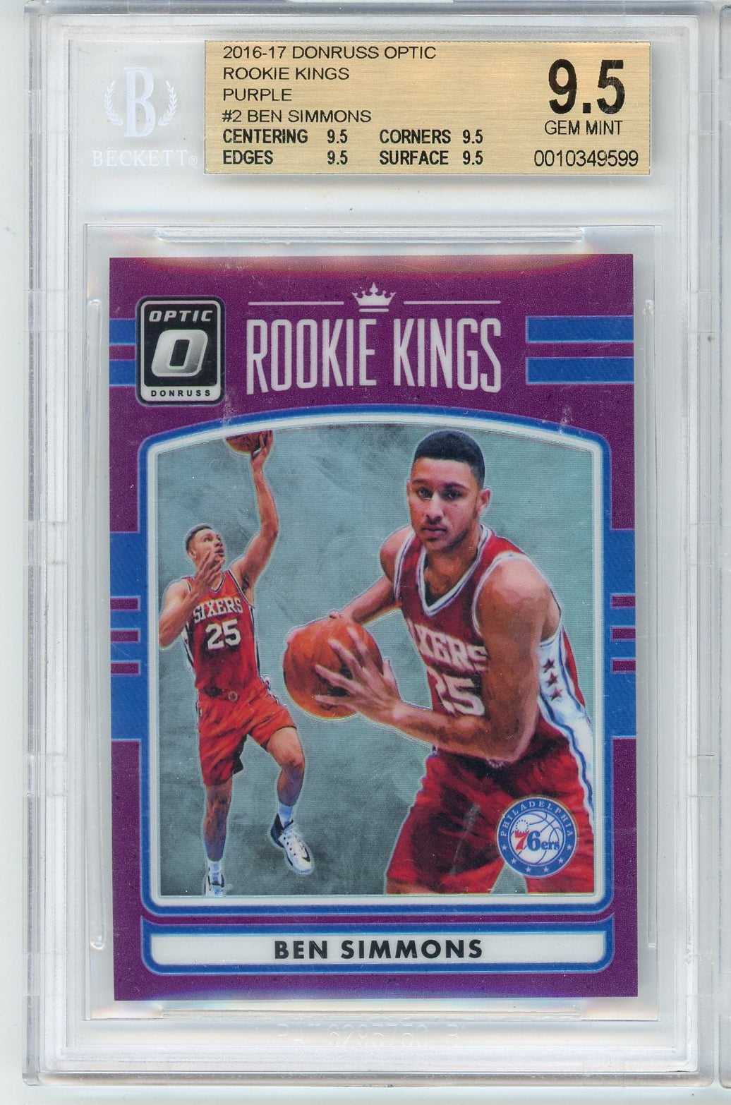 Ben Simmons 2016-17 Panini Donruss Optic Rookie Kings purple BGS 9.5