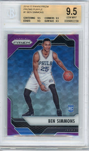 Ben Simmons 2016-17 Panini Prizm purple RC #'d 08/75 BGS 9.5