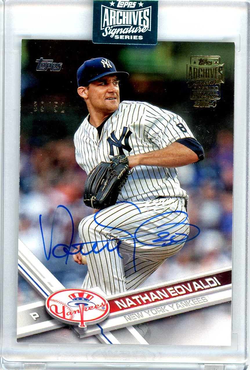 Nathan Eovaldi 2024 Topps Archives '17 autograph #'d 39/51