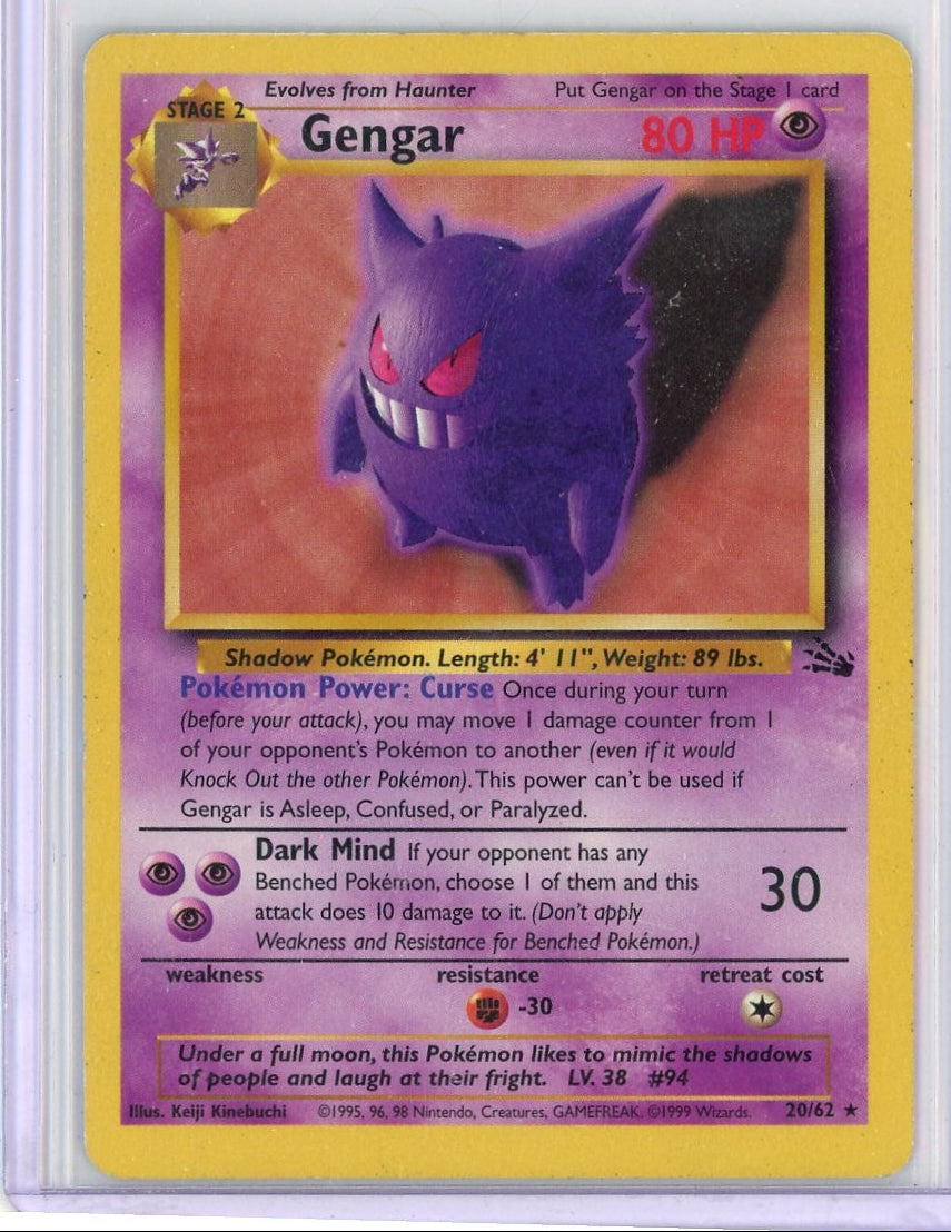 Gengar Pokémon Fossil Non-Holo #20/62