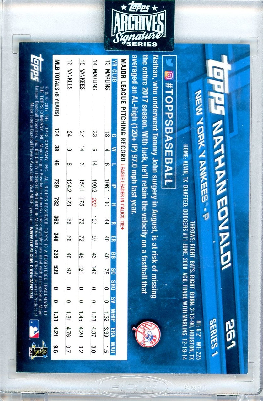 Nathan Eovaldi 2024 Topps Archives '17 autograph #'d 39/51