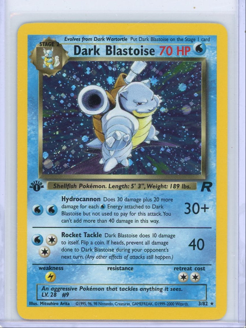 Dark Blastoise Pokémon Team Rocket 1st Edition Holo Rare #3/82
