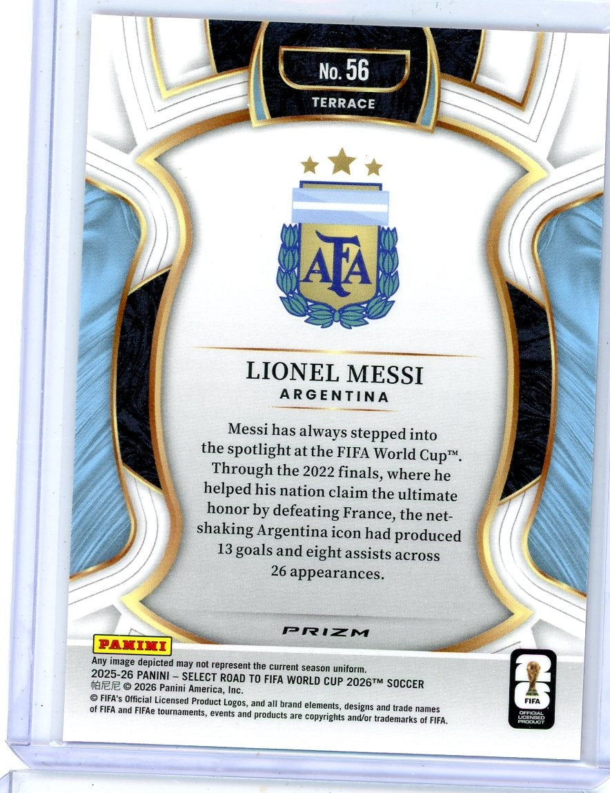 Lionel Messi Panini Select Pink Cracked Ice #56 FIFA World Cup 2026