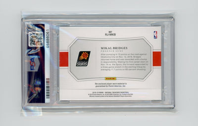 2018 Panini National Treasures Mikal Bridges rookie jumbo materials #'d 17/99 PSA 9 rookie card