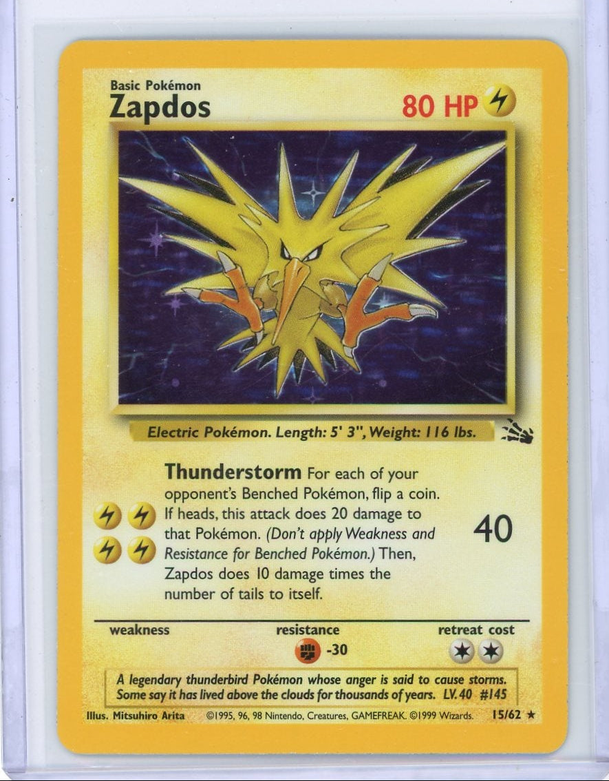 Zapdos 2000 Pokemon Fossil rare holo #15/62