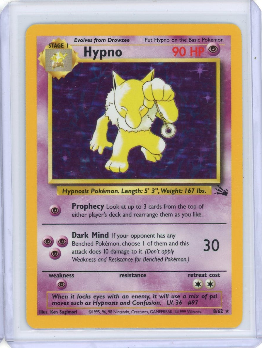 Hypno 1999 Pokemon Fossil rare holo #8/62