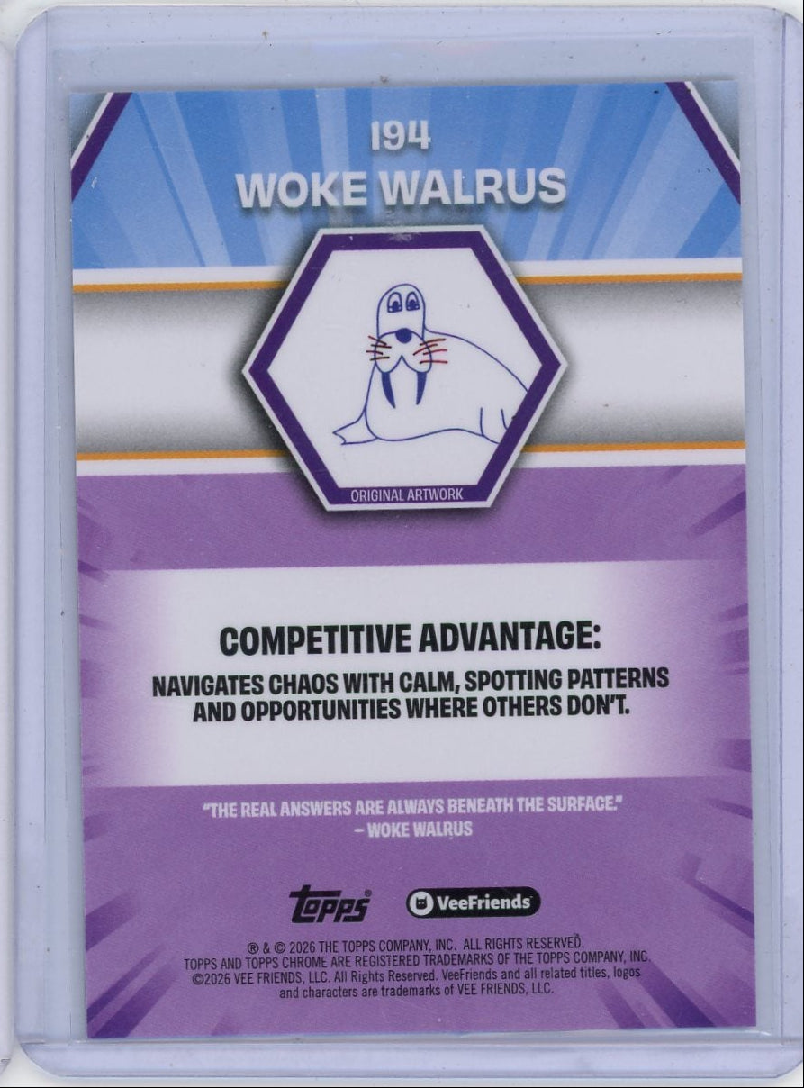 Woke Walrus Red Refractor Topps Chrome VeeFriends #194 4/5 1st Chrome