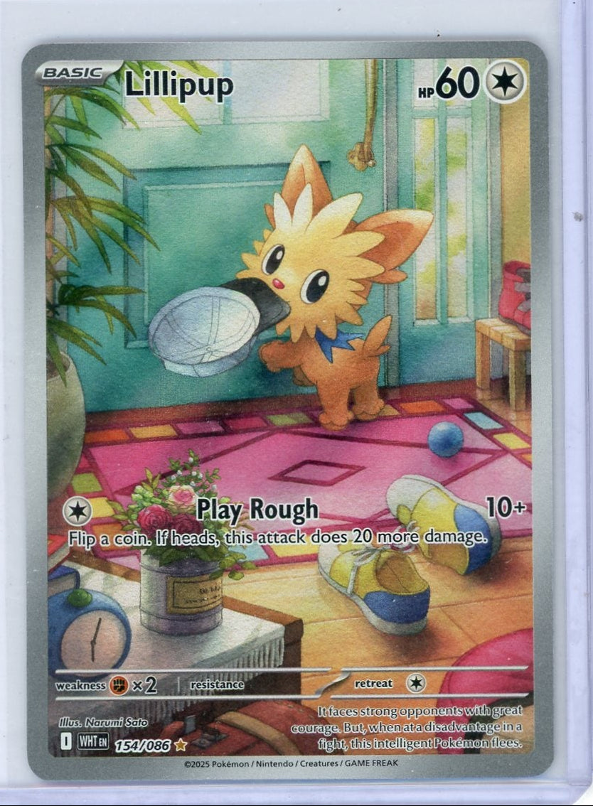 Lillipup Pokémon White Flare Illustration Rare #154/086