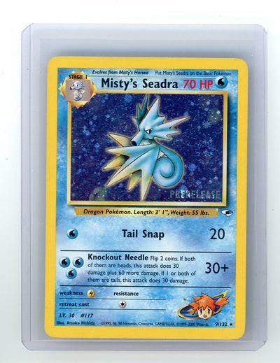 Misty's Seadra 2000 Pokémon PRERELEASE rare swirl holo 9/132
