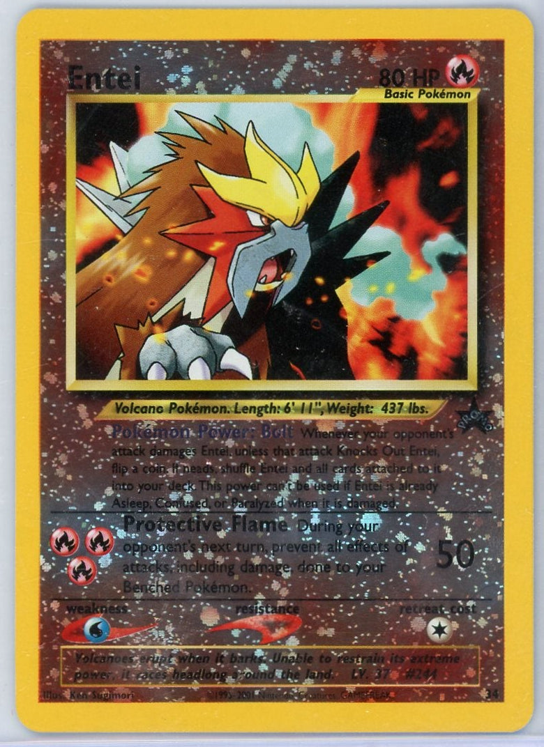 Entei Pokémon WOTC Black Star Promo #34