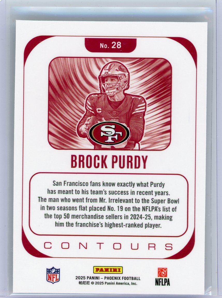 Brock Purdy 2025 Panini Phoenix Contours