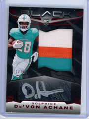 De'Von Achane 2023 Panini Black Rookie Patch Auto Ruby #'d 12/15